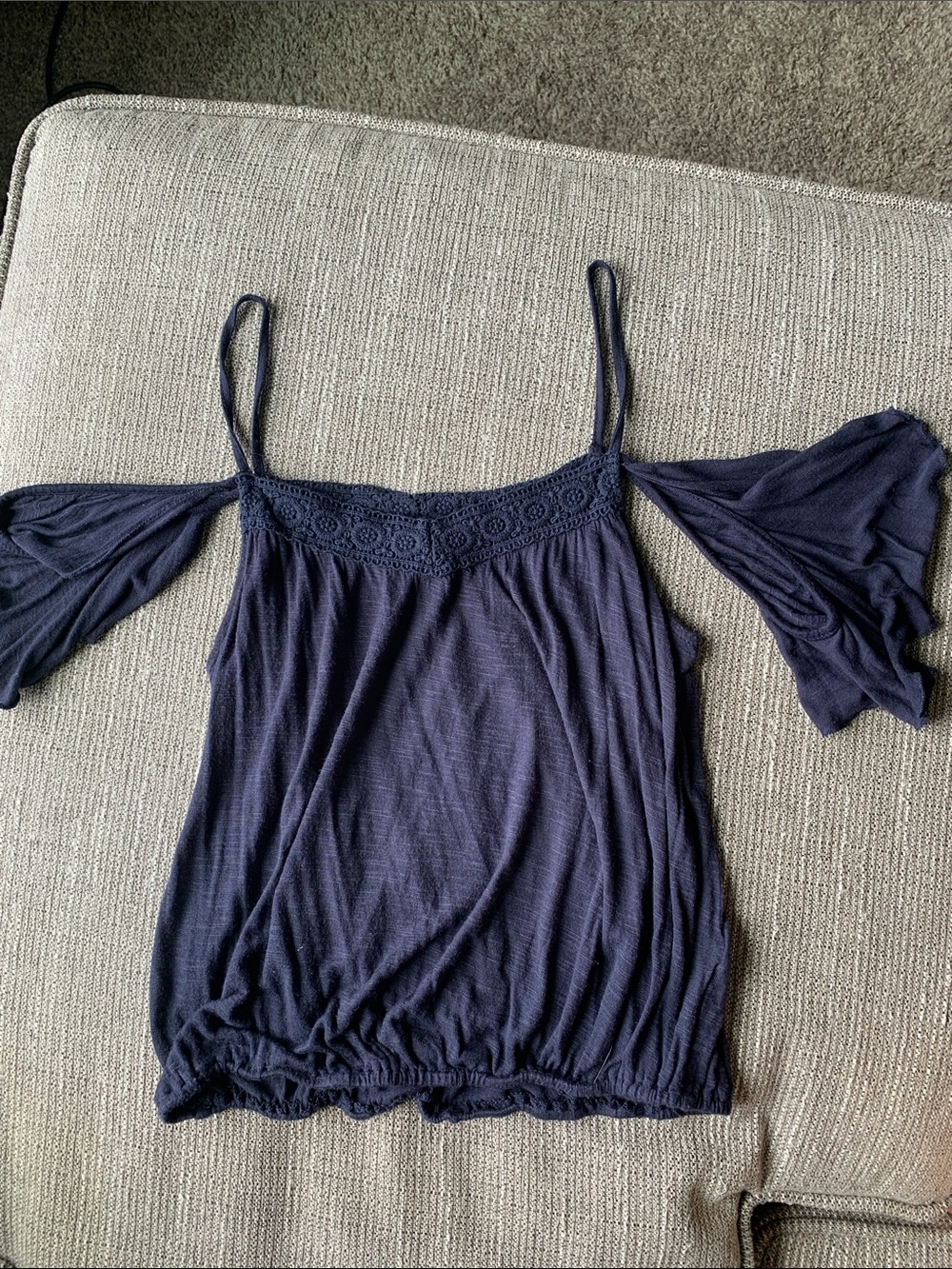 Aeropostale Navy Cold-Shoulder Spaghetti Strap Camisole